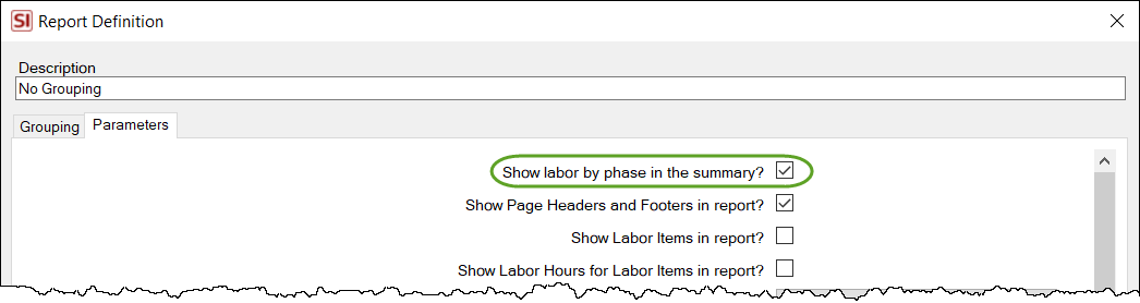 show labor by phase in summary parameter.png