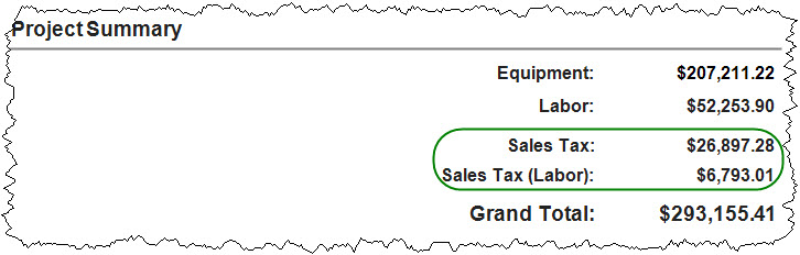 File:SIX_Guide/008_Reports/001_Stock_Standard_Reports/Line_Item_Detail/project_summary_separate_tax_values.jpg