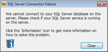 File:SIX_Guide/002_Installing_SIX/Troubleshooting_-_Installation/SQL_Server_Connection_Failure/sql_server_connection_failure.jpg